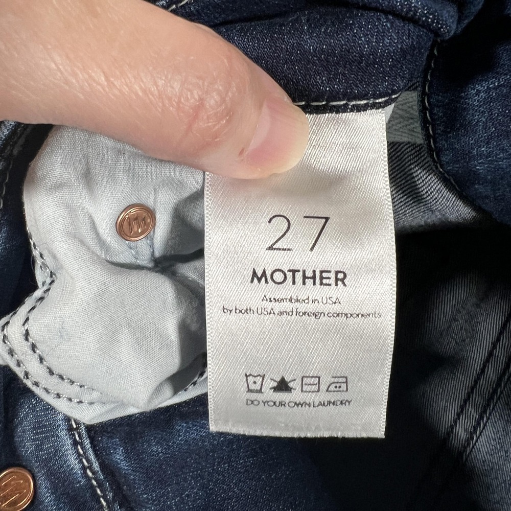 Mother Jeans Womens 27 Blue Dark Wash Skinny Stretch Denim Mid Rise Classic - Picture 5 of 11